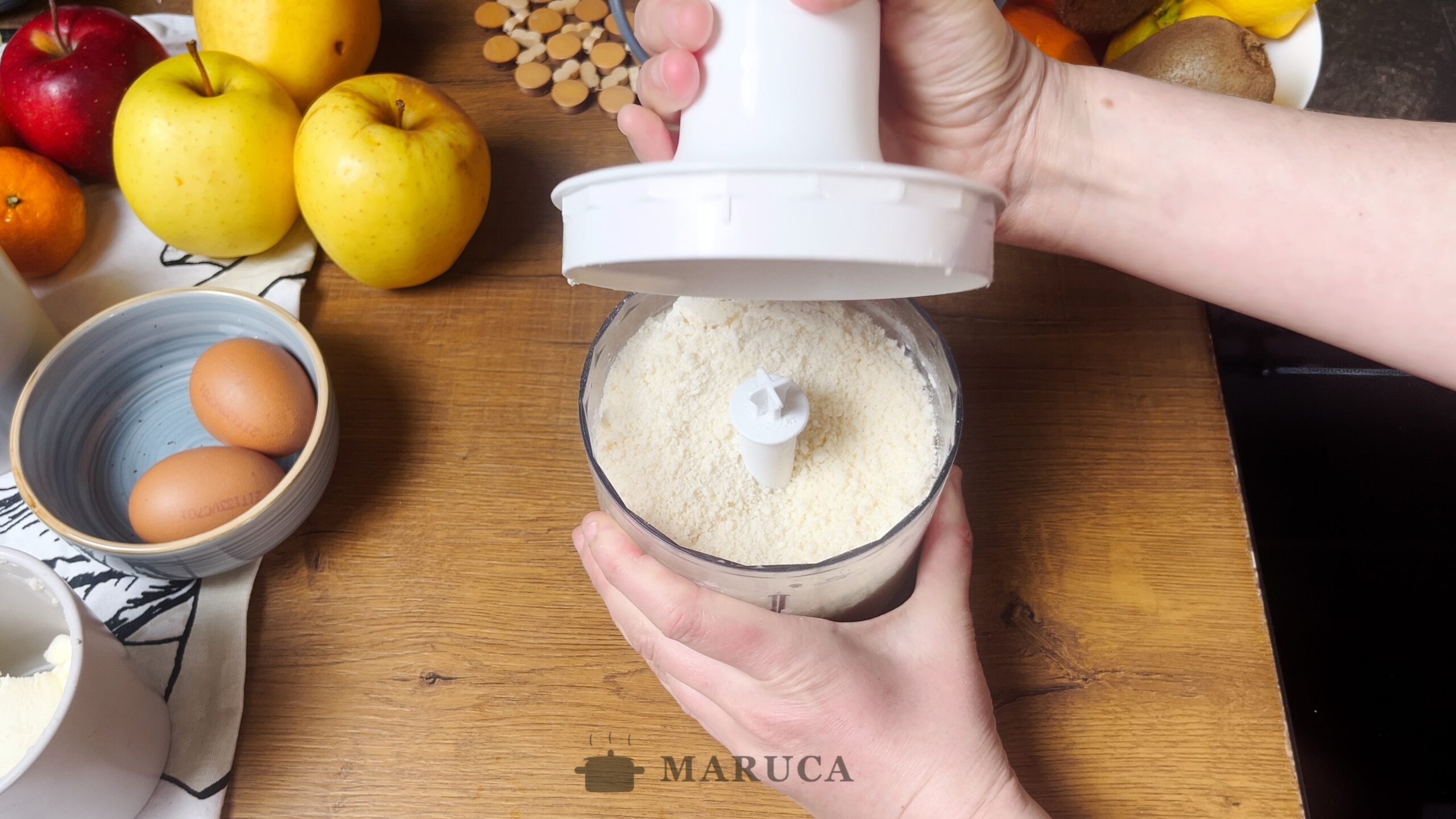 Arenado para la torta de manzana