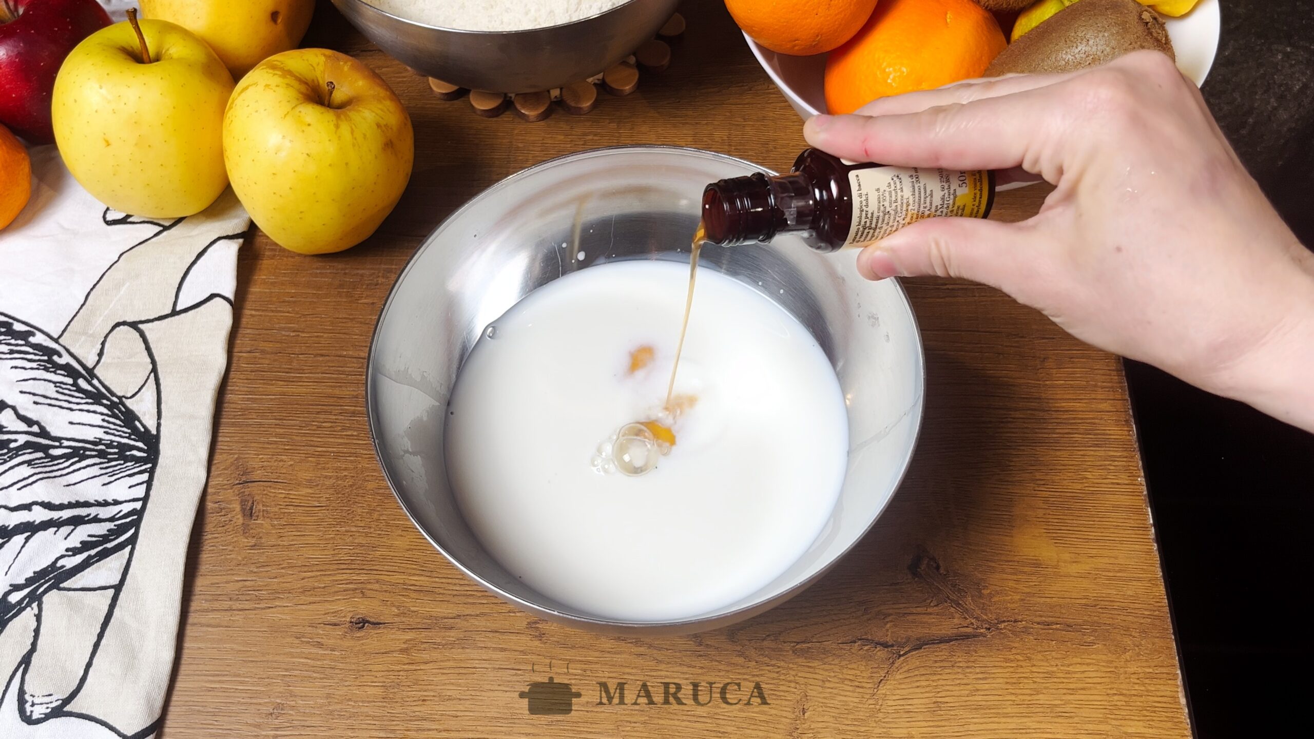 Mezcla de huevos y leche