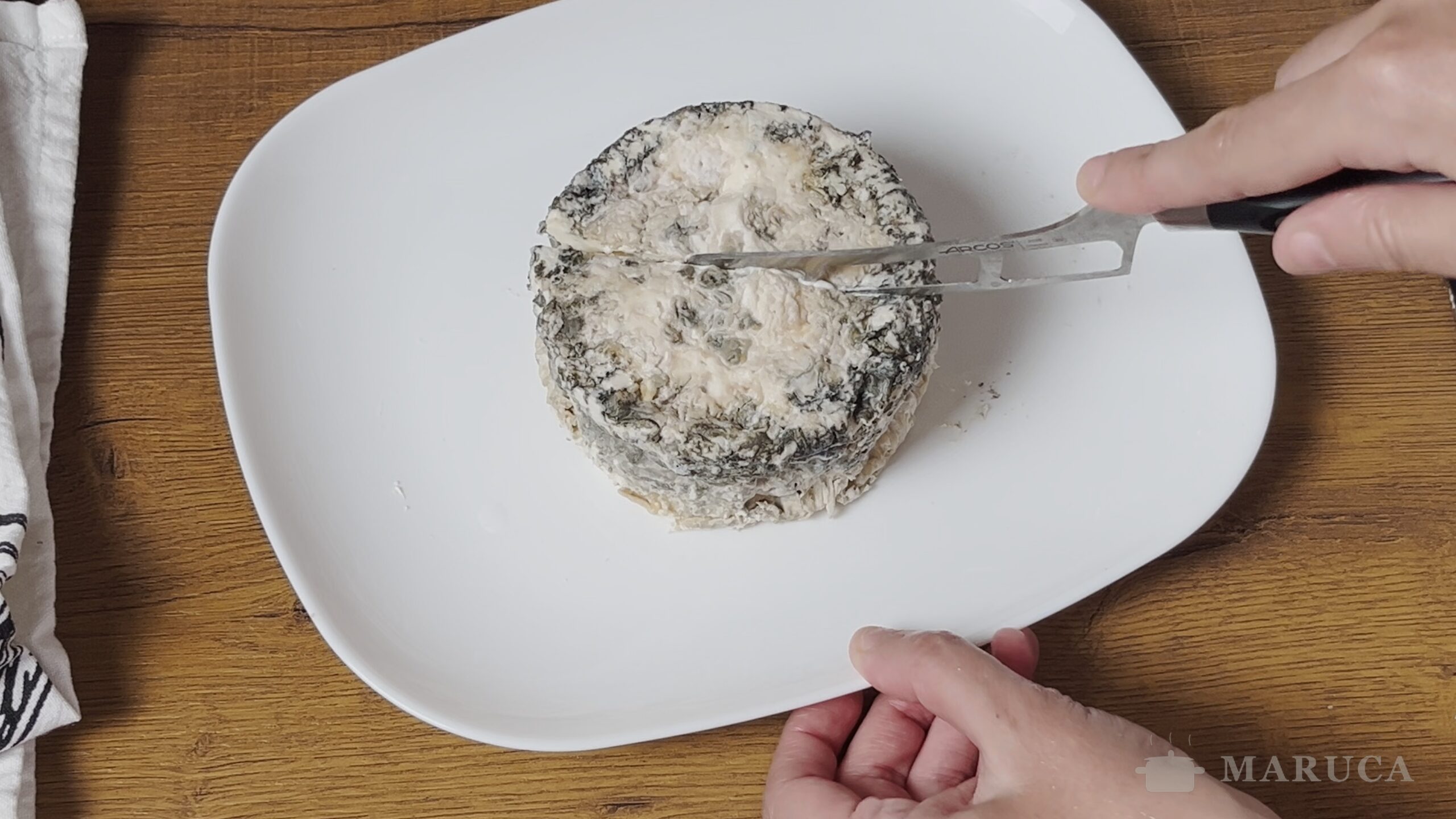 Interior del queso gorgonzola casero