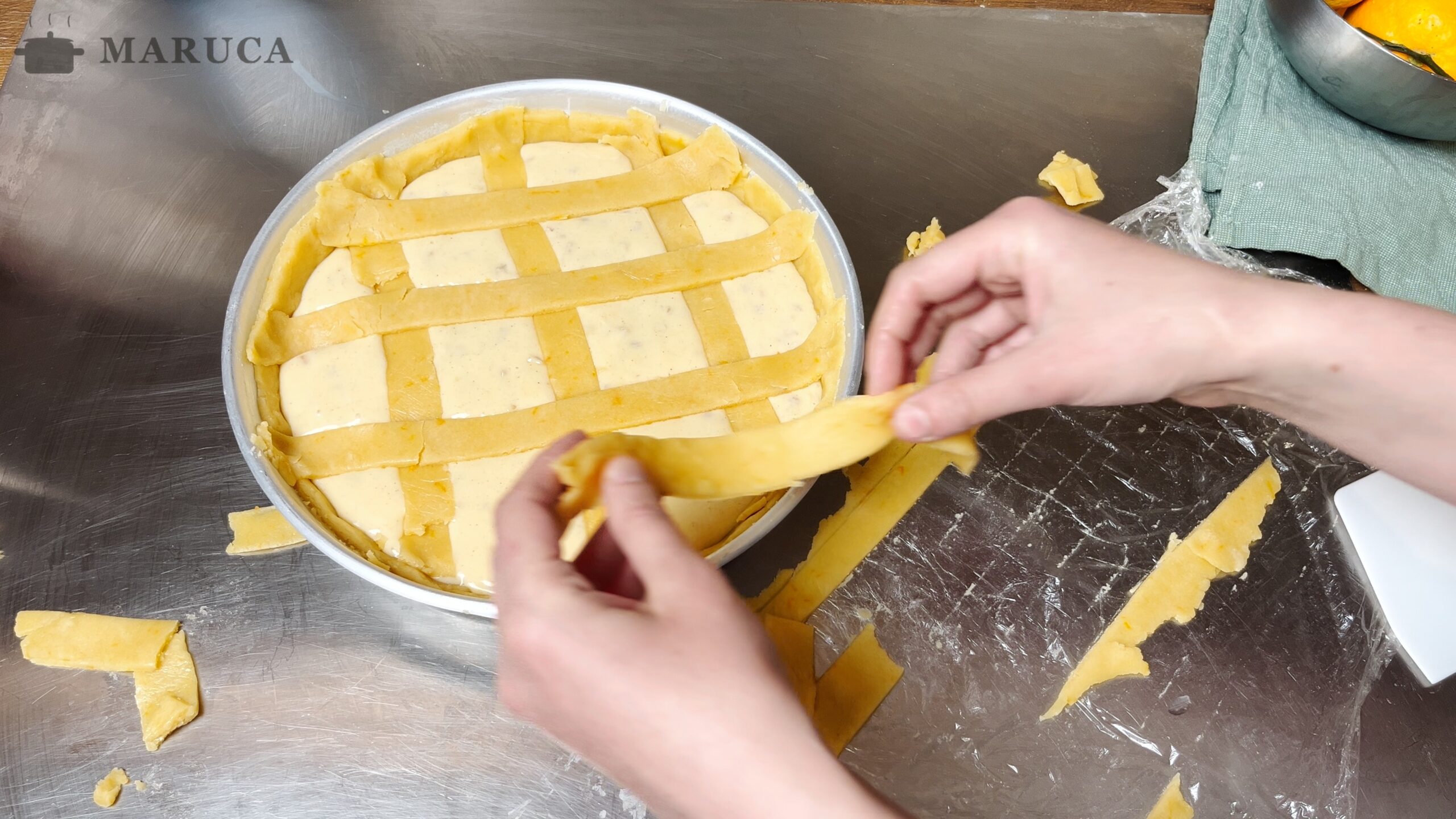 Pastiera napoletana - relleno en el molde
