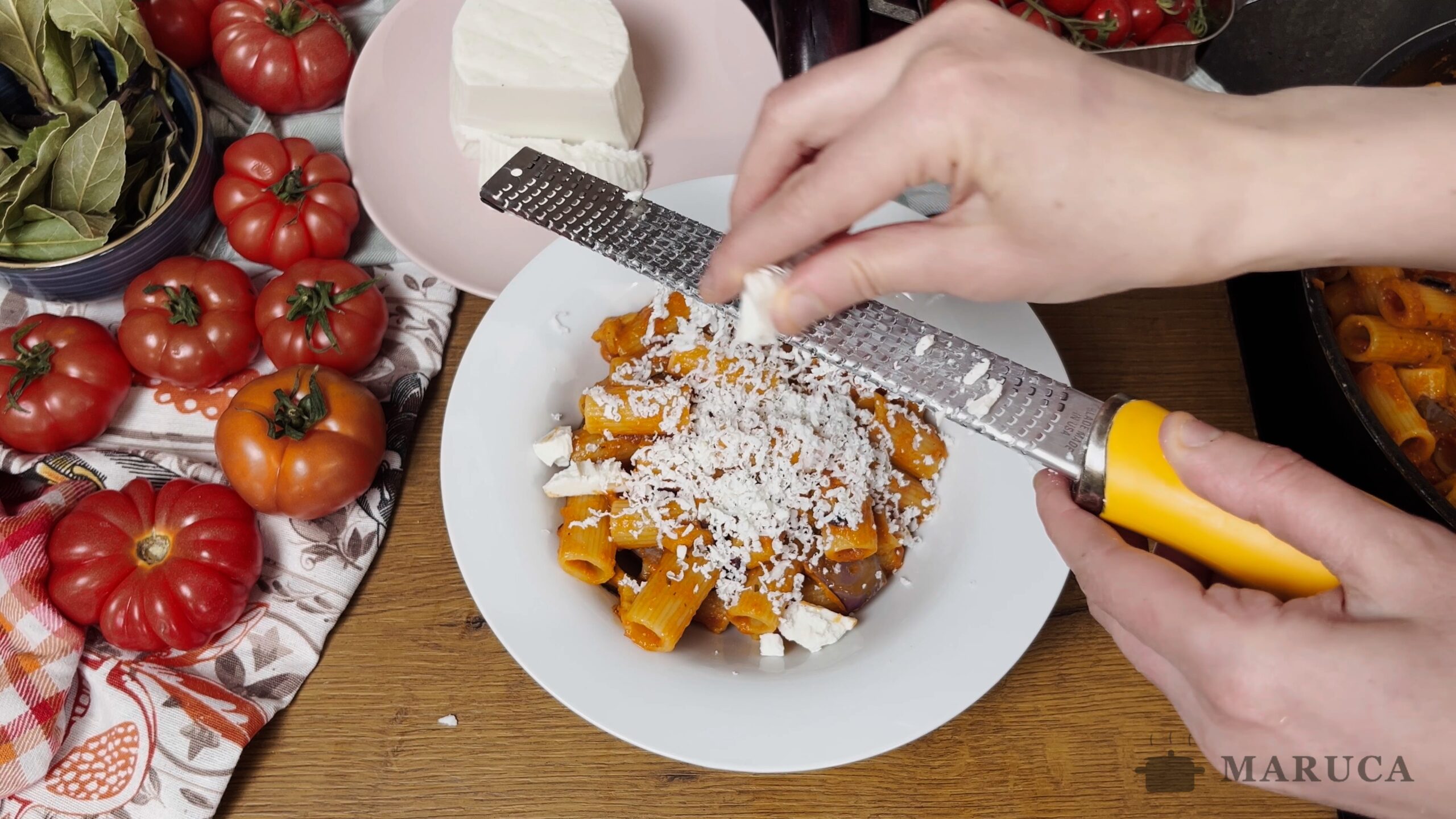 Pasta alla Norma con ricotta salata casera