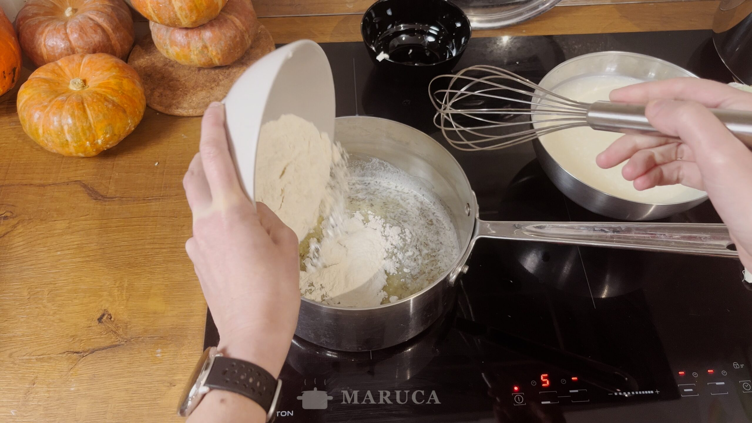 Preparando el roux para la salsa blanca