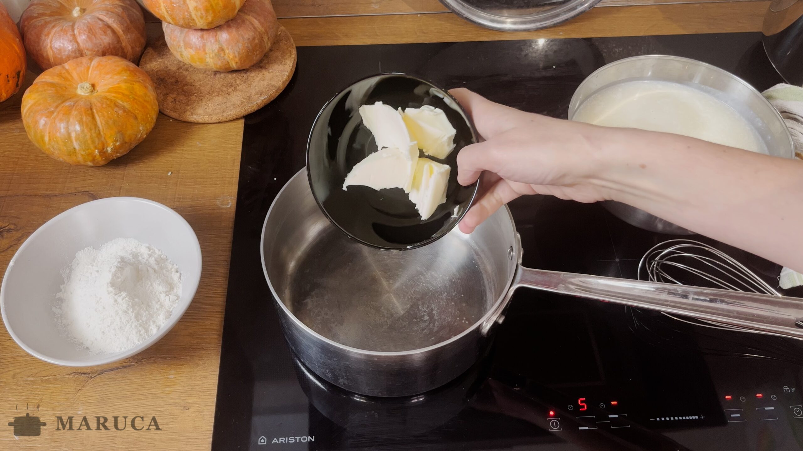 Preparando el roux para la salsa blanca
