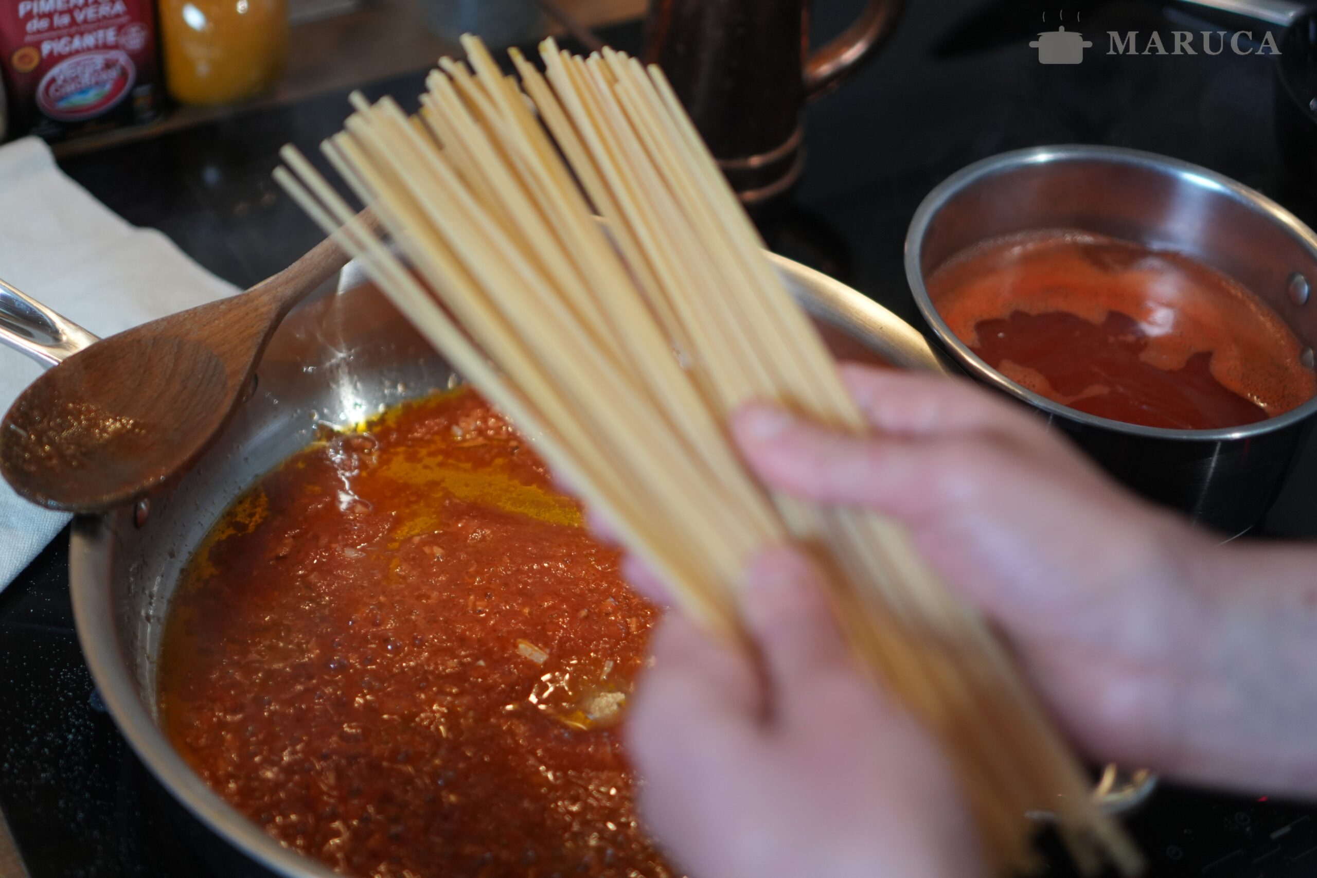 Pasta seca antes de entrar a la sartén