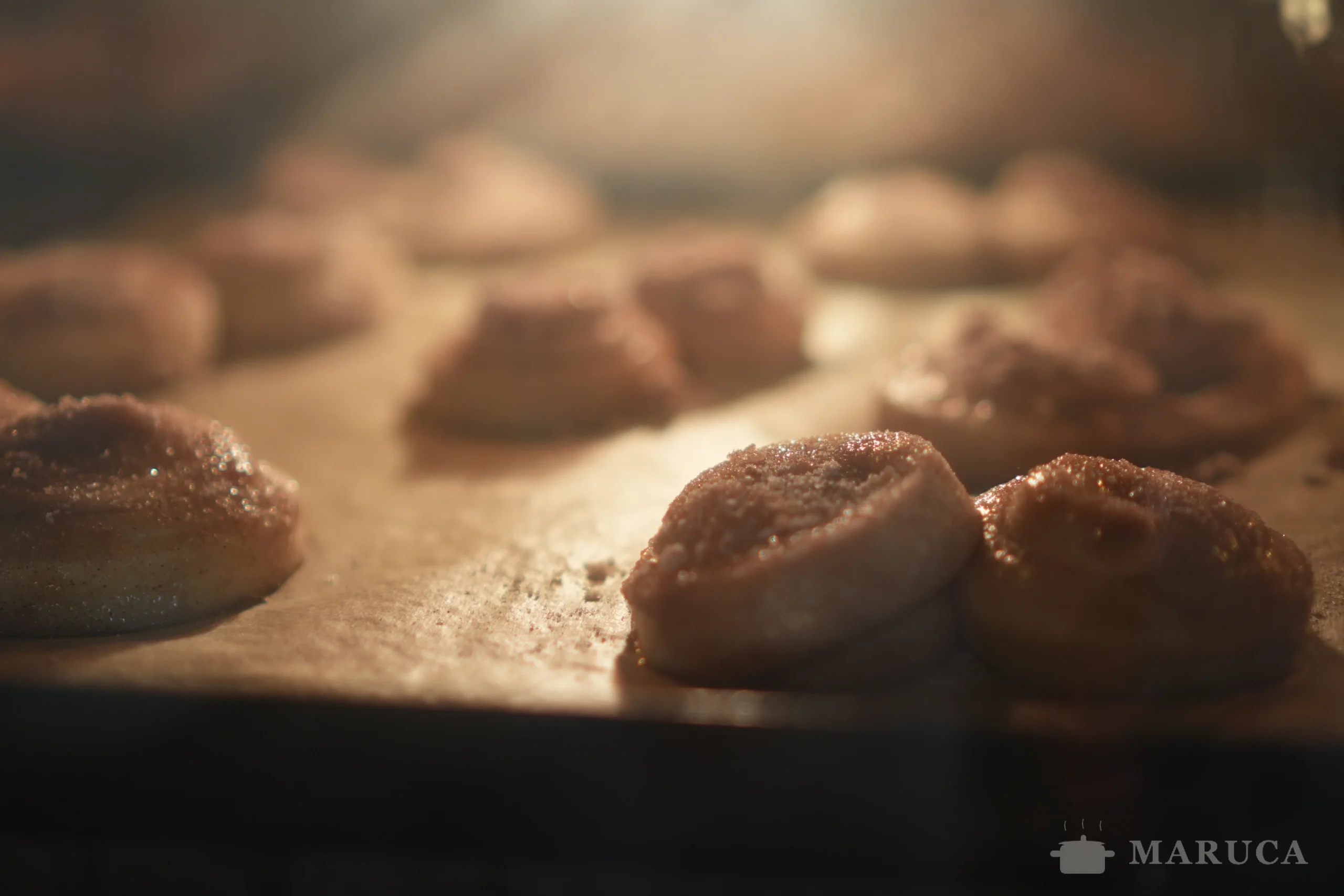 zona A del horno: las palmeritas empezando a tomar color