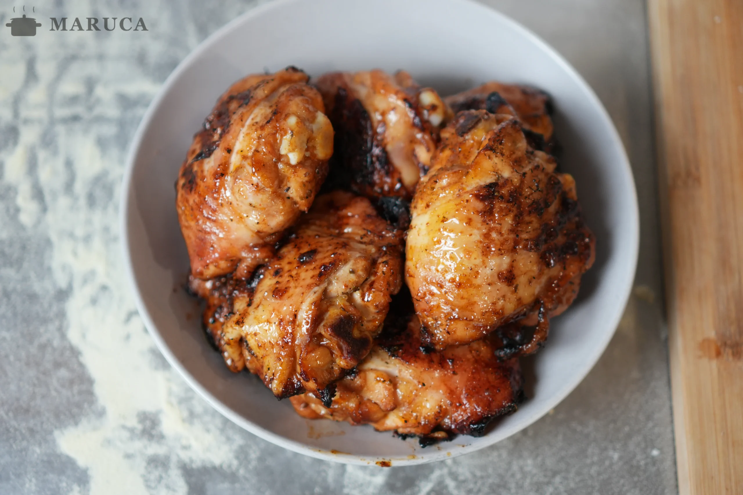 pollo a la parrilla con glaseado de miel caramelizada