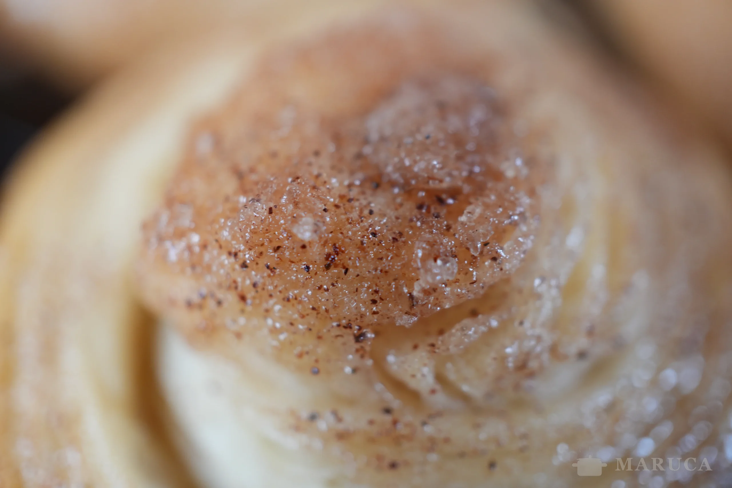 macro: cobertura caramelizada en detalle