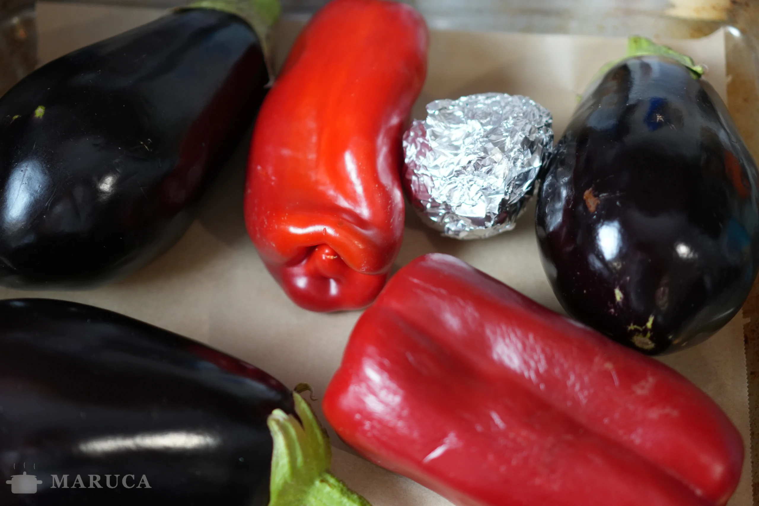 verduras enteras para asar al horno